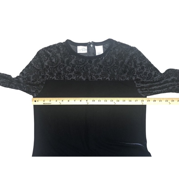 Vintage Y2k Jacqueline Ferrar Mini Dress Sz‎ 12 Black Velvet Fairy Grunge Vamp - Picture 5 of 6